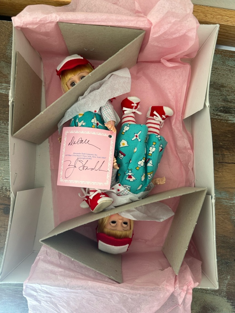 Tweedledee Tweedledum Alice in Wonderland Madame Alexander 71S 8” doll set box